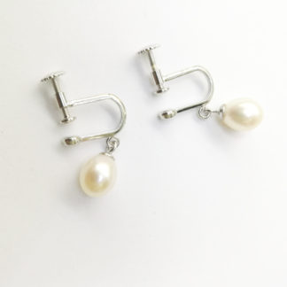 Silver Ear Cuffs with lustrous creamy white freshwater pearls 