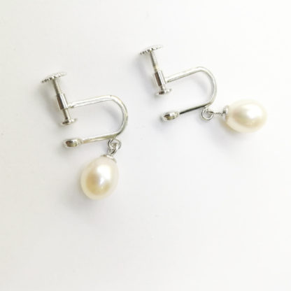 Silver Ear Cuffs with lustrous creamy white freshwater pearls 